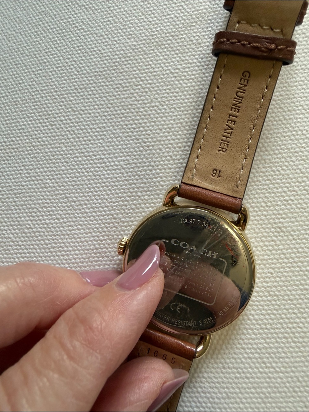 Coach Brown Leather Strap Gold-Tone Dial Woman’s Watch - Picture 7 of 7